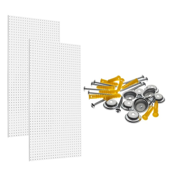 Triton Products 24 in. H x 42 in. W Pegboard 2-Pack White High-Density Fiberboard