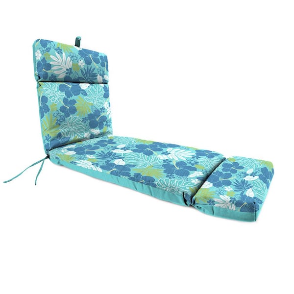Jordan Manufacturing 72 in. L x 23 in. W x 3.5 in. T Rectangular Reversible Outdoor Chaise Lounge Cushion in Gauze Sprite and Dumont Sprite