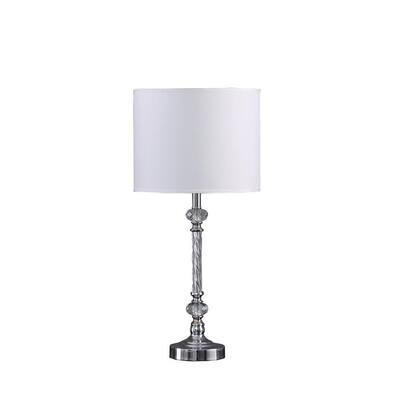 19.25 in. Silver Crystal Table Lamp