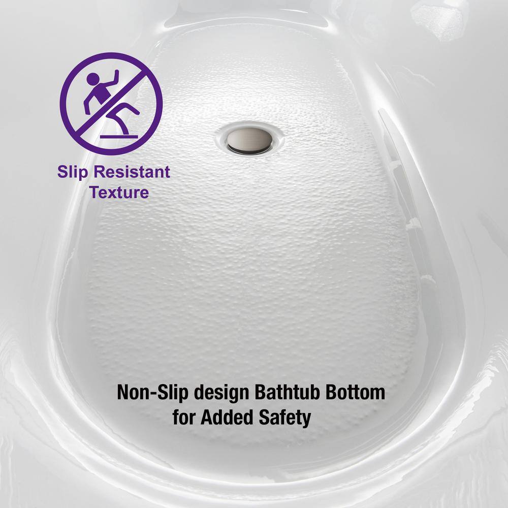 59'' White Acrylic Freestanding Rectangular Soaking Bathtub