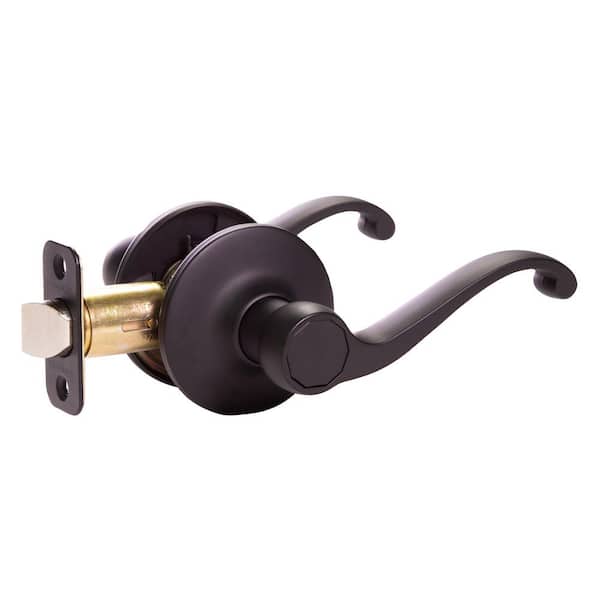 Scroll Matte Black Passage Hall/Closet Door Lever