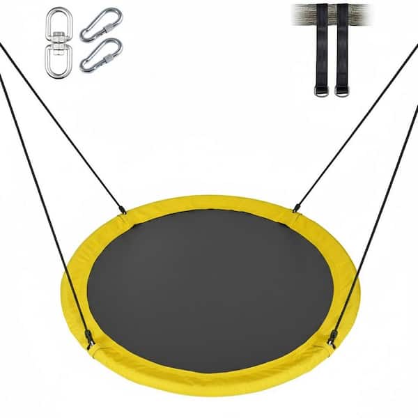 60 in. Large Saucer Swing 1-Pack 700 lbs. Capacity 360° Rotation Oxford Fabric Outdoor Indoor Use