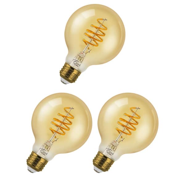 Viribright Globe G25 E26 Dimmable Decorative Swizzle Filament Amber LED Light Bulb 2200K - (24-Pack)