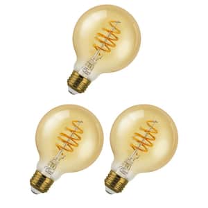 Globe G25 E26 Dimmable Decorative Swizzle Filament Amber LED Light Bulb 2200K - (24-Pack)