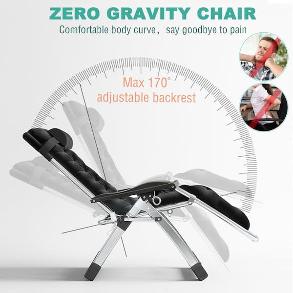  PATIKIL Zero Gravity Chair Foot Rest, Padding Cushion Recliner  Support Lounge Chair Accessory for Fishing, Black : Patio, Lawn & Garden