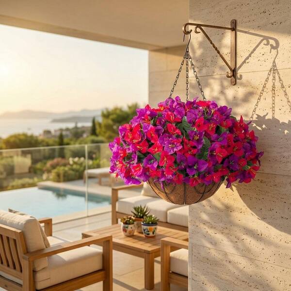 20.5 in. Multicolor Indoor/Outdoor Hanging Artificial