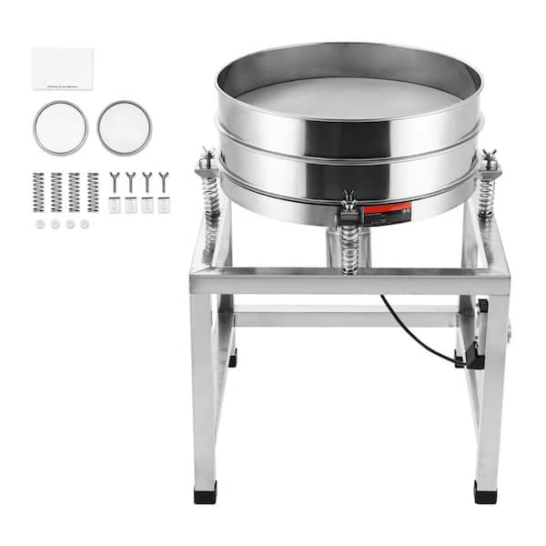 SVOPES Automatic Electric Vibrating Sieve, 40+100 Mesh Sifter Shaker, 25Watt Powder Sifter w/Stand and Casters, Stainless Steel