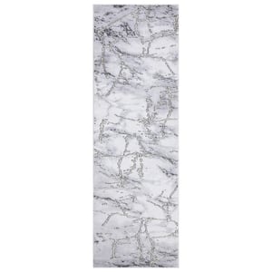 BrightonCollection Dallas Gray 2 ft. x 7 ft. Abstract Runner Rug