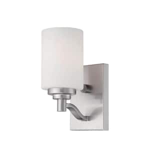 Millennium Lighting Rubbed Bronze Wall Sconce with Etched White Glass ...