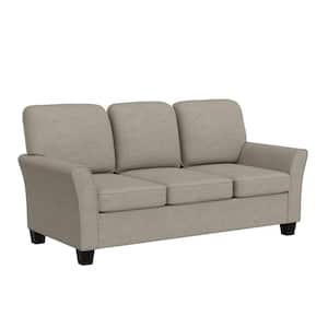 Lorena 75in. Rolled Arm Polyester Rectangle Sofa in Gray