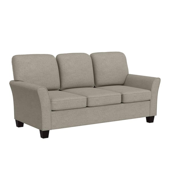 Hillsdale Furniture Lorena 75in. Rolled Arm Polyester Rectangle Sofa in Gray