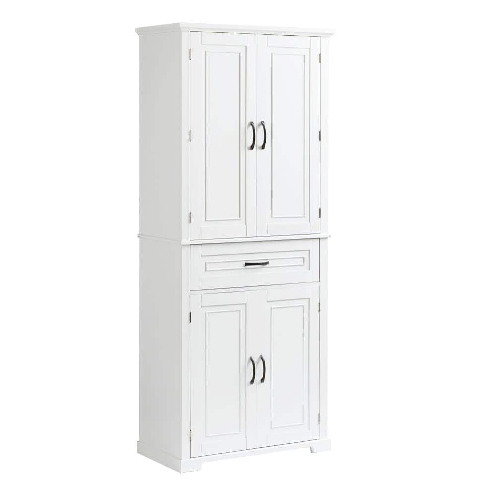 29.9 in. W x 15.7 in. D x 72.2 in. H Tall Bathroom Storage Cabinet Freestanding Linen Cabinet 1 Drawer Door Racks