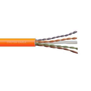 1000 ft. 24-AWG 4-Pair (8C) Cat 5E Solid Orange Plenum Data Cable