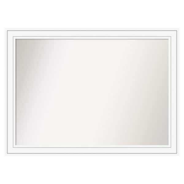 Amanti Art Craftsman White 45 in. x 33 in. Custom Non-Beveled Satin Wood Framed Bathroom Vanity Wall Mirror