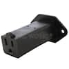 AC Works AC Connectors IEC C14 with Mounting Holes to NEMA 5-15R (U.S. Female Connector) Plug Adapter, Black