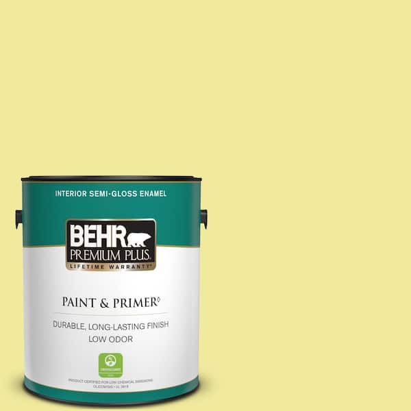 BEHR PREMIUM PLUS 1 gal. #400A-3 Pear Semi-Gloss Enamel Low Odor Interior Paint & Primer