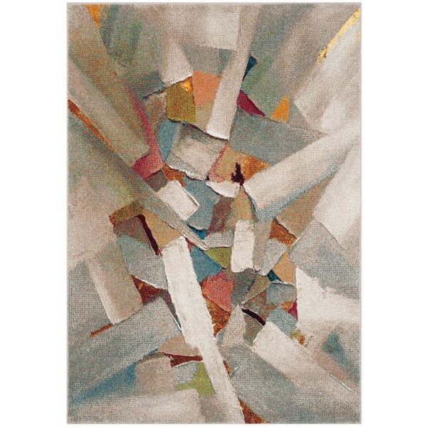 SAFAVIEH Porcello Gray/Multi 5 ft. x 8 ft. Speckled Abstract Area Rug