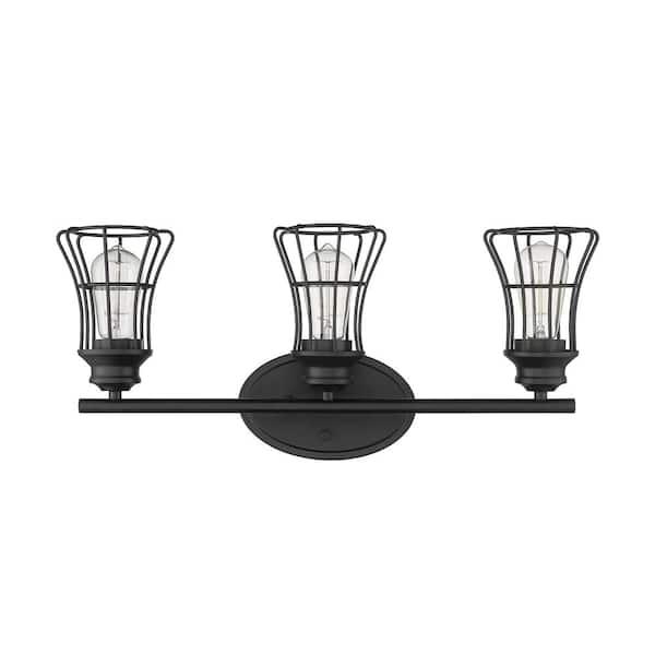 Acclaim Lighting Piers 23-1/4 in. 3-Light Matte Black Vanity Light