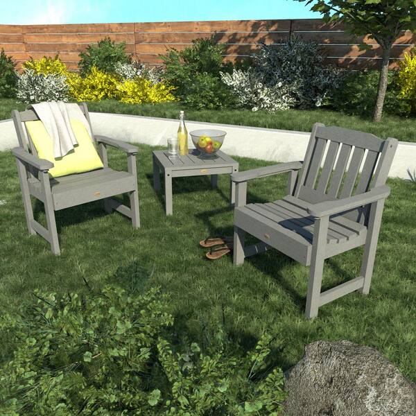 Lehigh Coastal Teak 3-Piece Recycled Plastic Patio Conversation Set