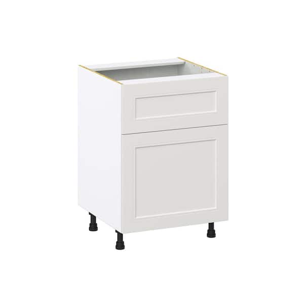 J COLLECTION Littleton 24 in. W x 24 in. D x 34.5 in. H Painted Gray Shaker Assembled Base Kitchen Cabinet with a 10 in. Drawer