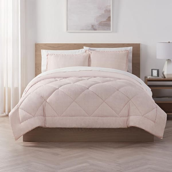 Serta Supersoft 2-Piece Dusty Pink Solid Polyester Twin/Twin XL Cooling Comforter Set