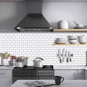 Thicker Version 12 in. x 12 in. 3D Subway Design Peel and Stick Removable Glossy Backsplash Tile (Set of 20-Piece)