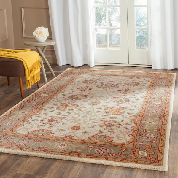 Antiquity Ivory Doormat 3 ft. x 5 ft. Border Speckled Area Rug