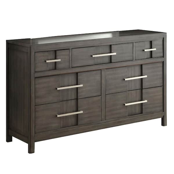 Furniture of America Vonslyke Gray 7-Drawer 58 in. Wide Dresser