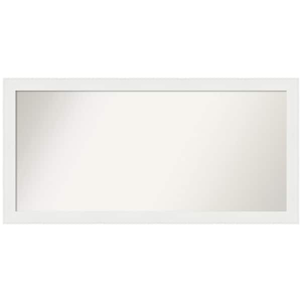 Amanti Art Vanity White Narrow 47.5 in. x 23.5 in. Custom Non-Beveled Recycled Polystyrene Framed Bathroom Vanity Wall Mirror