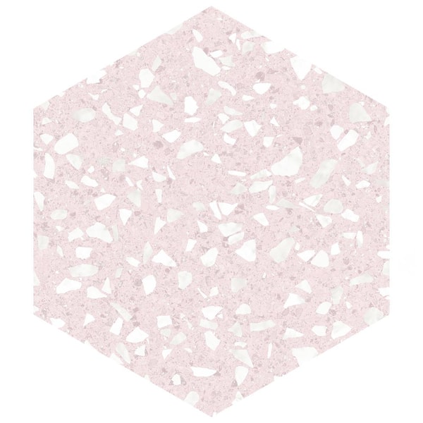 Merola Tile Venice Hex Pink 8-5/8 in. x 9-7/8 in. Porcelain Floor and Wall Tile (11.5 sq. ft./Case)