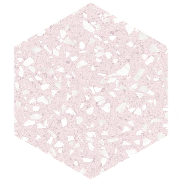 Merola Tile Venice Hex Pink 8 in. x 8 in. Porcelain Floor and Wall Take Home Tile Sample
