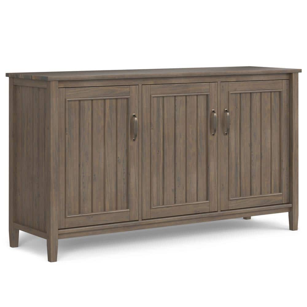 Simpli Home Lev Solid Wood 60 in. Wide Contemporary Wide Storage Cabinet in  Smoky Brown AXCLEV39-SMB - The Home Depot