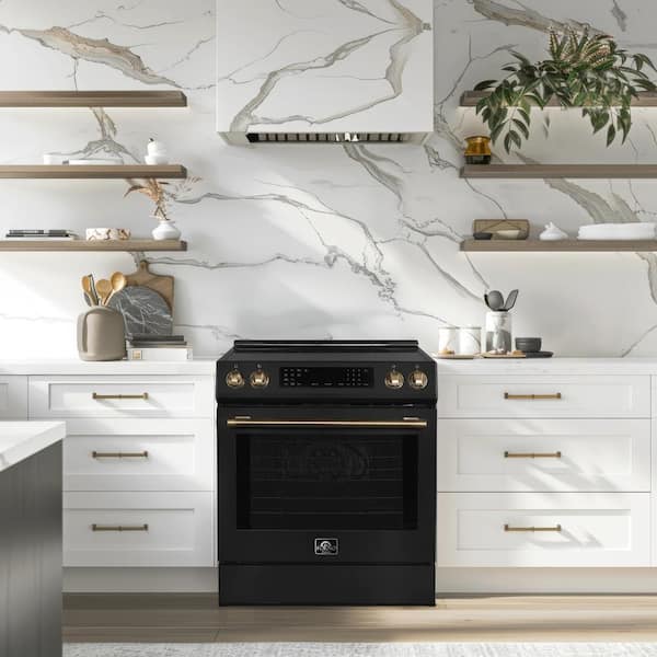 Forno Espresso Donatello 30 in. Slide-In Induction Range Black 4
