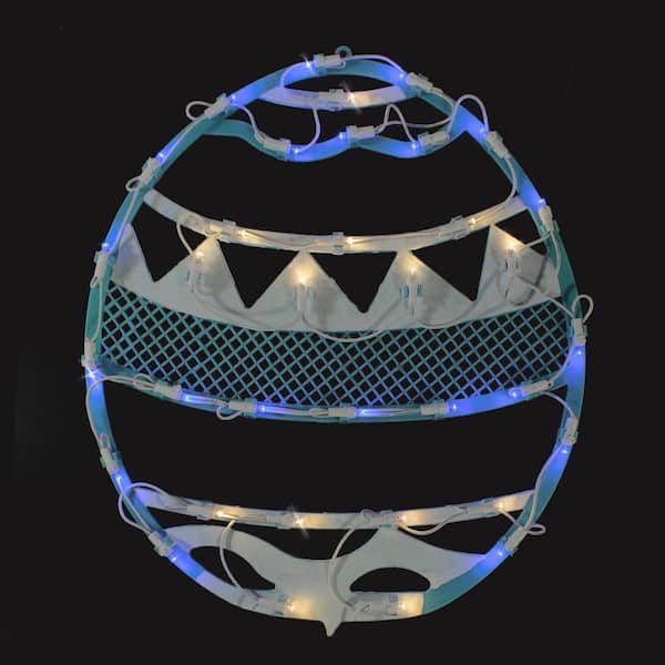 17 in. LED Lighted Blue Easter Egg Spring Window Silhouette Decoration