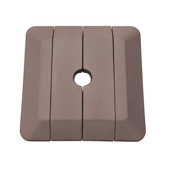 Clihome 24.86 lbs. Patio HDPE Umbrella Base in Coffee, Fillable to 110kg, Eco-Friendly, Wind-Resistant, Space-Saving with Handle