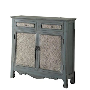 Winchell 36 in. Antique Blue Standard Rectangle Wood Console Table