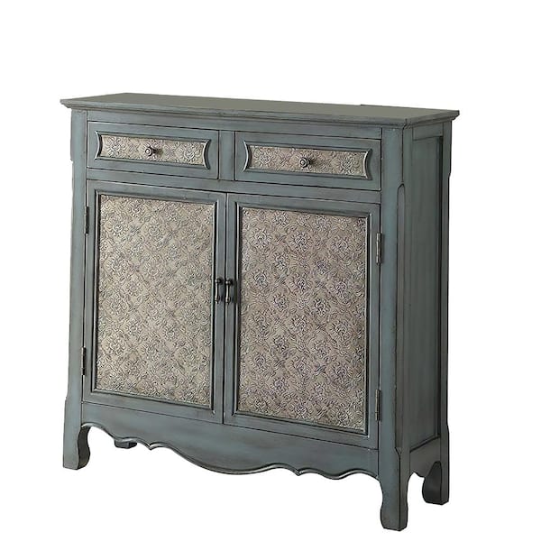 Acme Furniture Winchell 36 in. Antique Blue Standard Rectangle Wood Console Table
