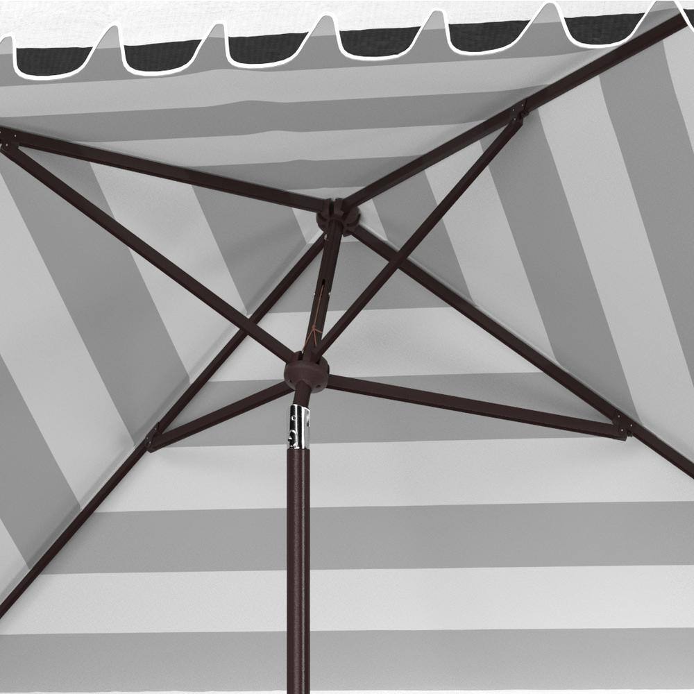 Vienna 7.5 Ft Black and White Striped Aluminum Patio Umbrella