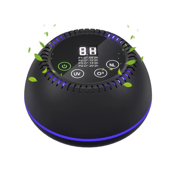 440 sq. ft. 3-in-1 Ion Generator Ozone Generator in Black with 10000mAh Battery, Wall-Mounted, 4-Levels in 3-Modes