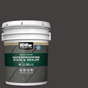 5 gal. #MQ1-35 Off Broadway Solid Color Waterproofing Exterior Wood Stain and Sealer