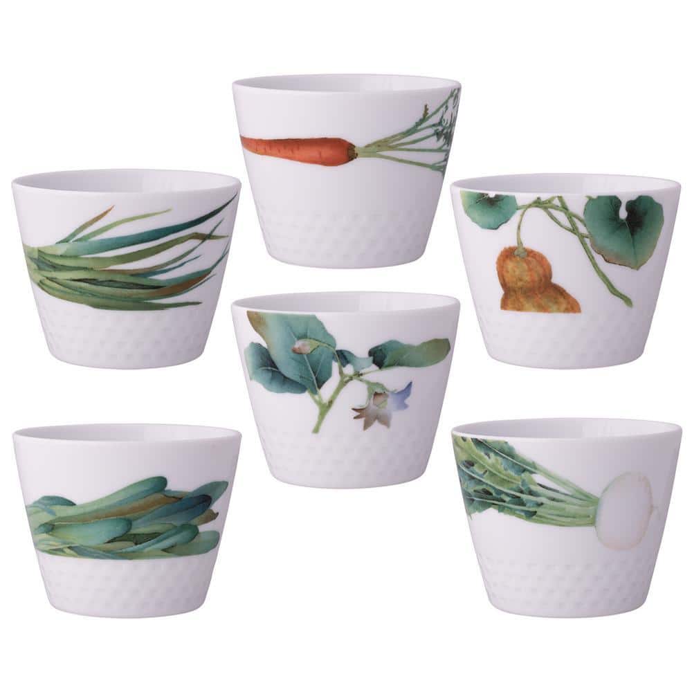 Noritake Kyoka Shunsai 3.5 in., 7 fl. Oz. White Porcelain Assorted