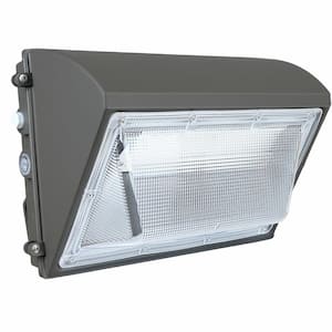 1000-Watt Equivalent Integrated Bronze LED Outdoor Wall Pack Light 18000 Lumens 5000k White with Photocell Sensor