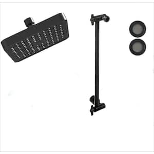 Shower Head 1-Spray Patterns with 16 in. Arm with 1.8 GPM 6 in., ‎Ceiling Mount Rain Fixed Shower Head in Midnight Black