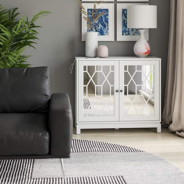 Off white deals accent cabinet