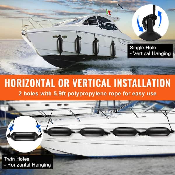 SKYSHALO Boat Fenders, 5.5 in. x 20 in. Boat Bumpers for Docking