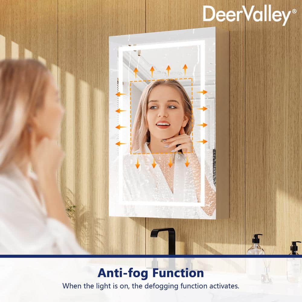 24'' W x 36'' H LED Lighted Wall Mounted Medicine Cabinet with Mirror