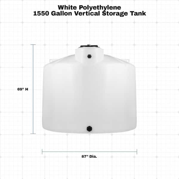 VPC 1550 Gal. White Polyethylene Vertical Water Storage Tank 1.5