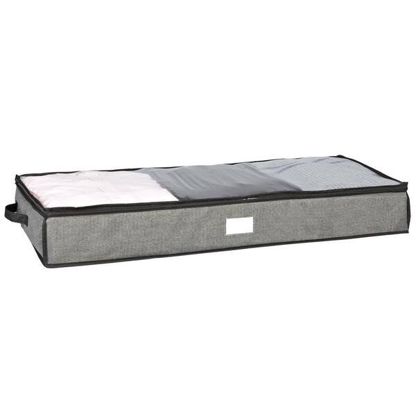 Simplify 40 in. x 18 in. x 6 in. Under-the-Bed Storage Bag in Grey