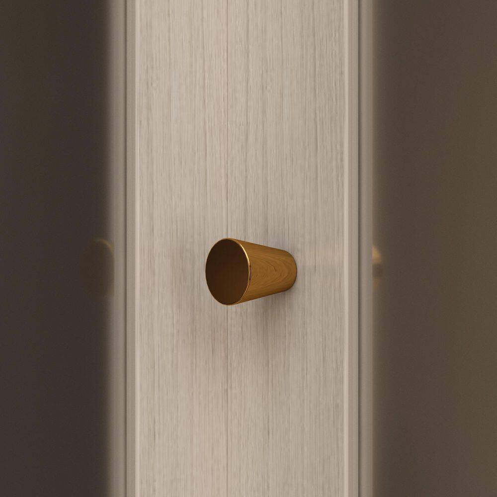 Light Wood Finish Wood 16.3 in. Bedroom Armoire with Frosted Tempered Glass Doors and Corner Design - thumbnail 5