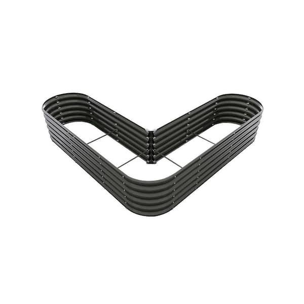81 x 81 x 18 in. Gray Heart-Shaped Galvanized Steel Raised Garden Beds for Planting Vegetables Flowers Herb